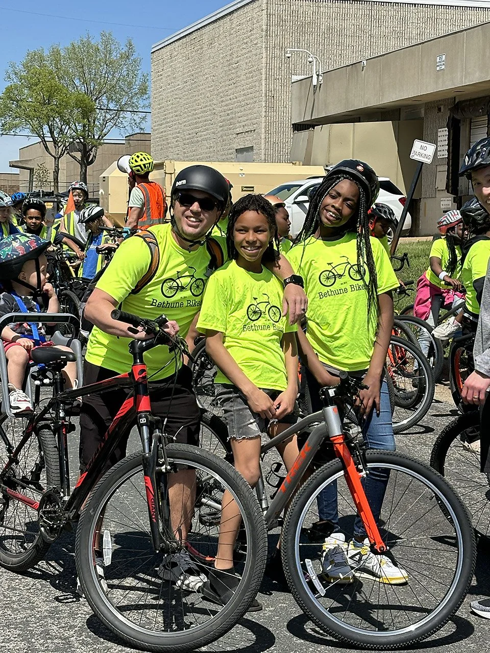 School group on bikes