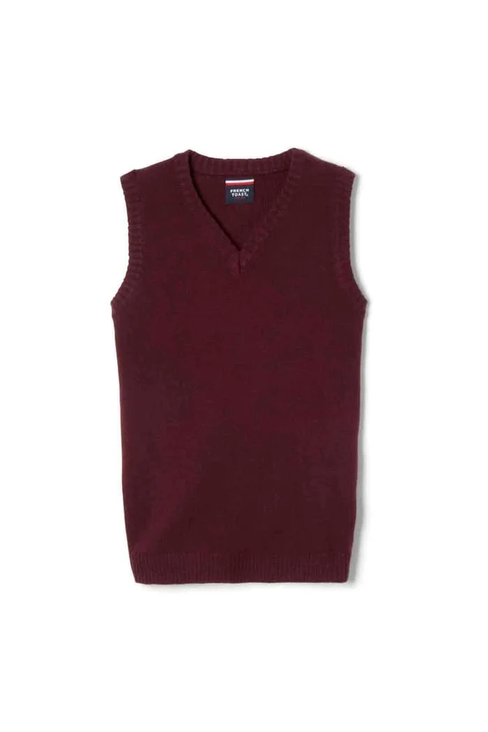 (Burgundy) V-Neck Sweater Vest