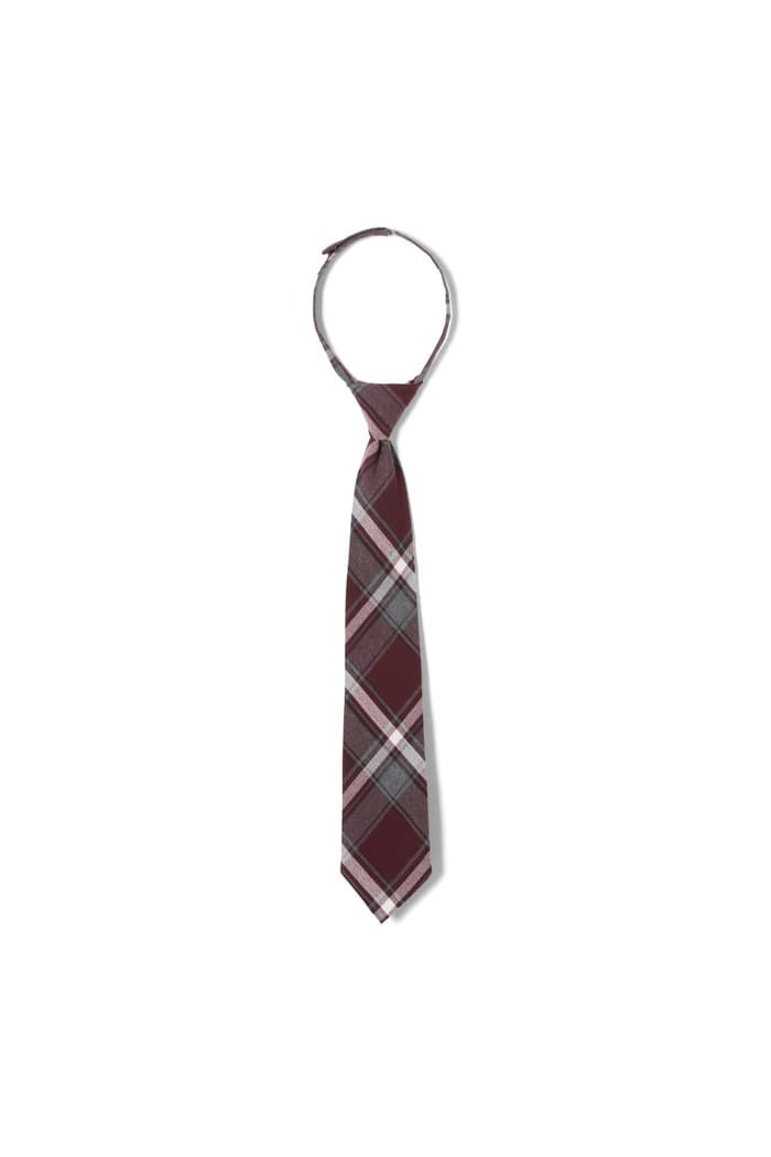 (Boys Winter Uniform Burgundy) Plaid Tie