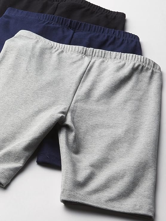 (All Grades) Girls Black or Gray Solid Bike Shorts