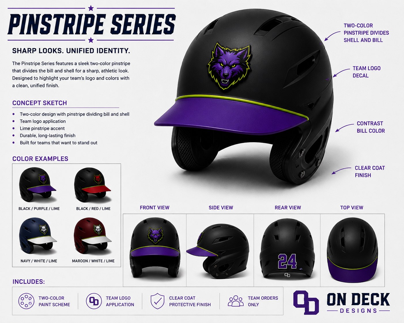 Pinstripe Series - Team Helmet Branding