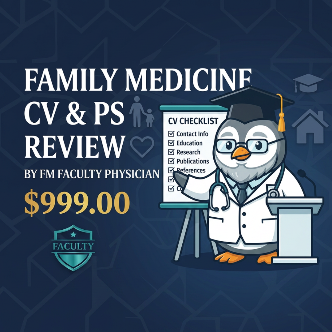Family Medicine CV & PS Review Service by FM Faculty Physician