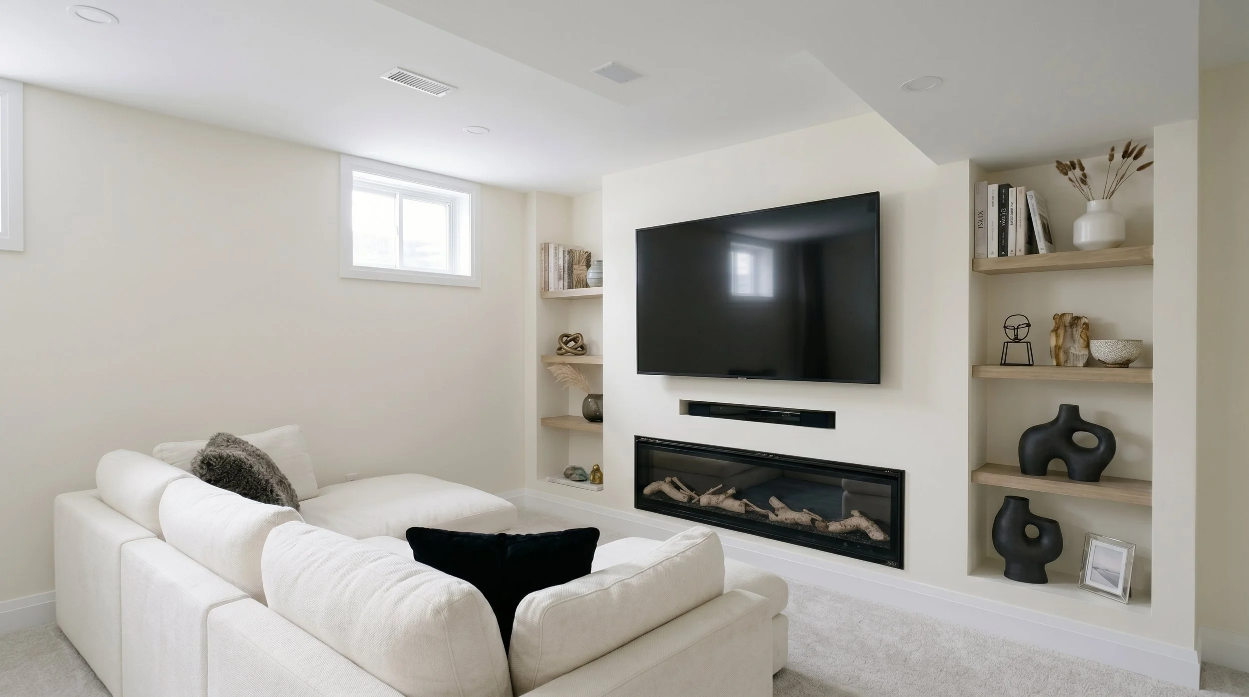 Bright open-concept basement designed for comfortable everyday living