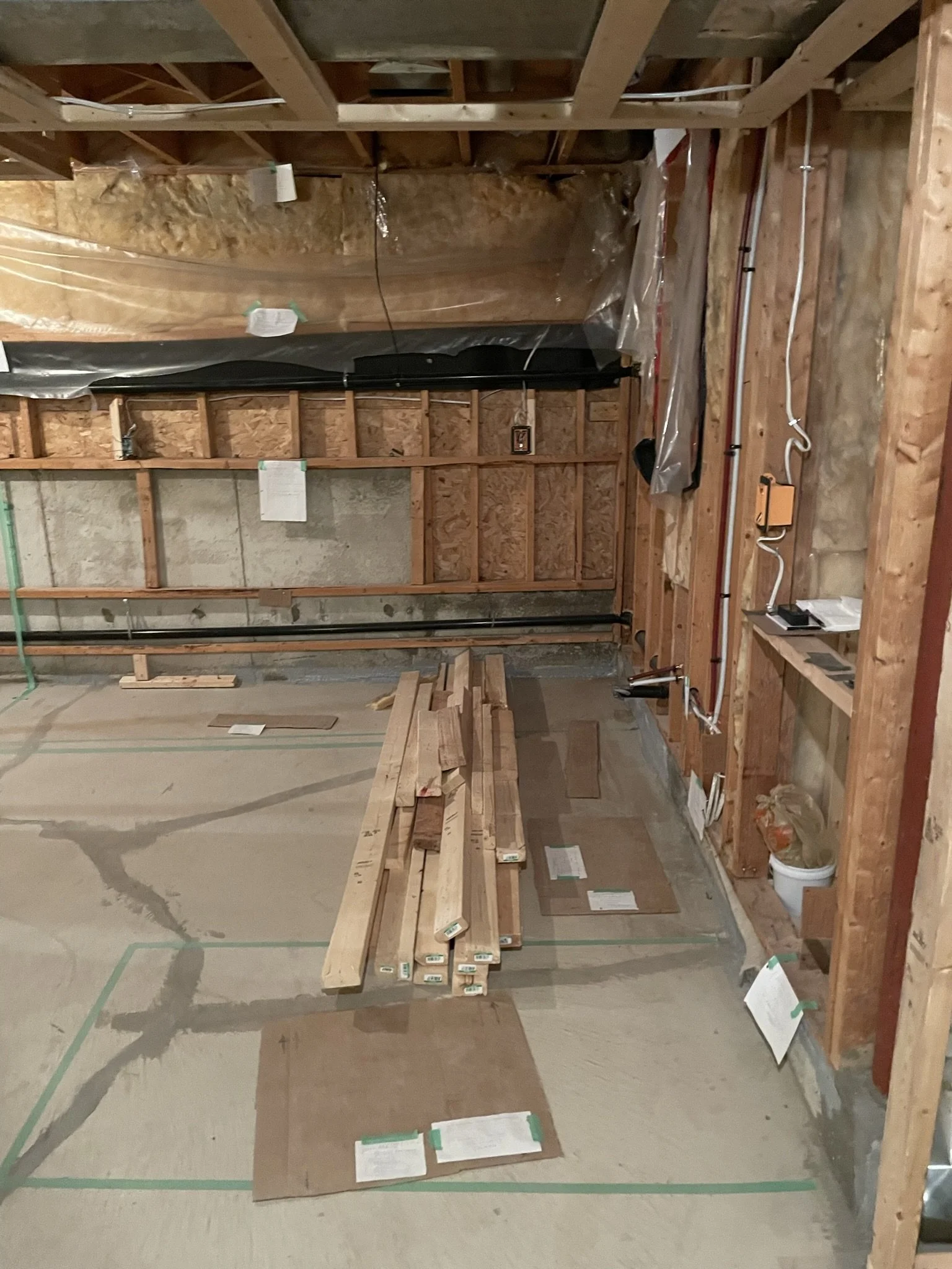 Basement before framing properly all the interior and exterior walls.