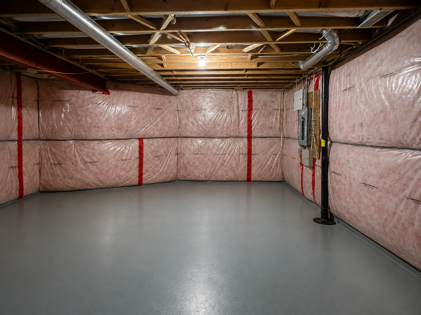 Unfinished basement before framing and construction began.