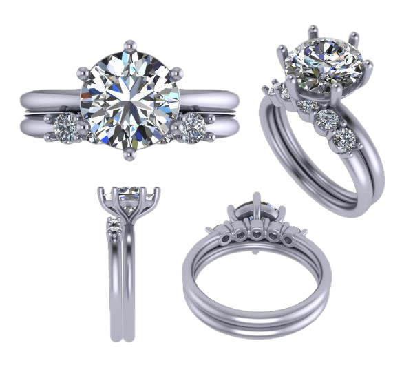 platinum diamond wedding ring set