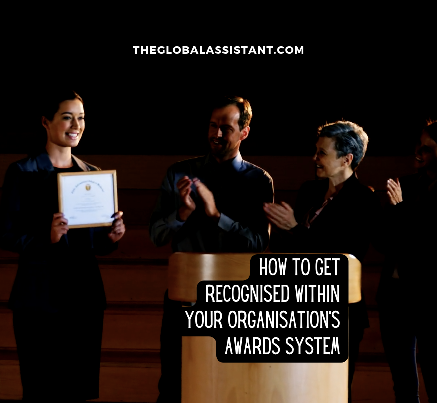 Assistant executive getting award