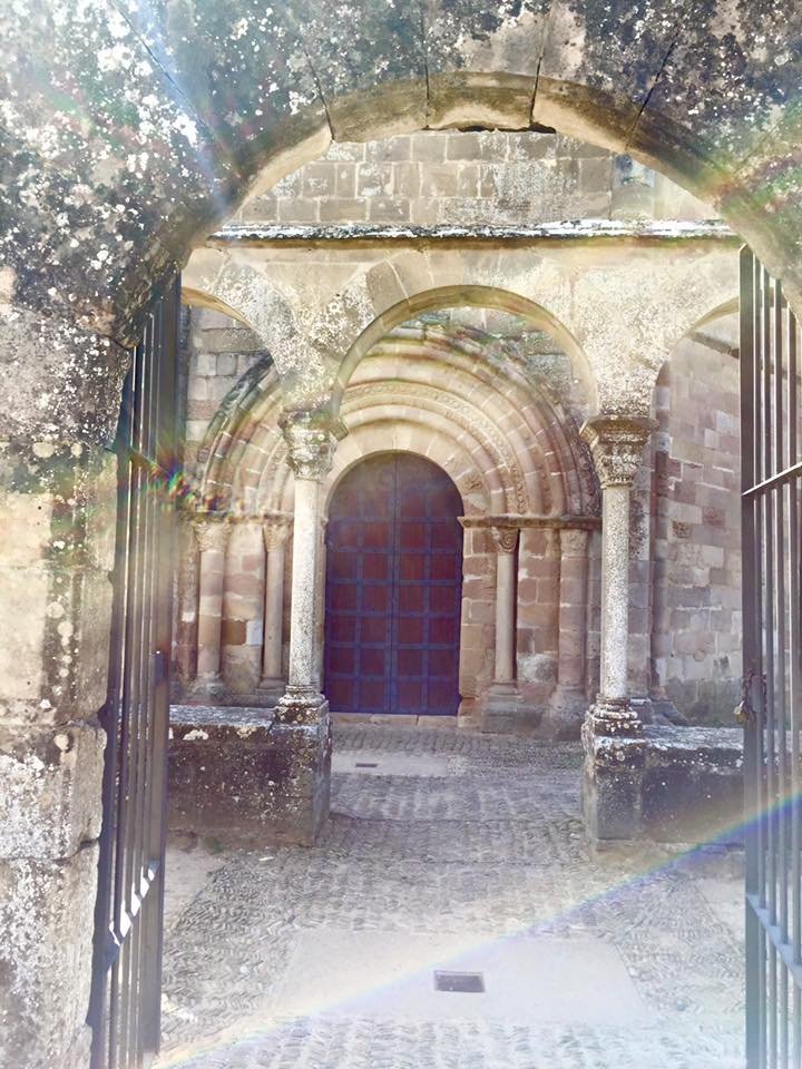 Eunate Templar church archway on the Camino Francés near the Hill of Forgiveness
