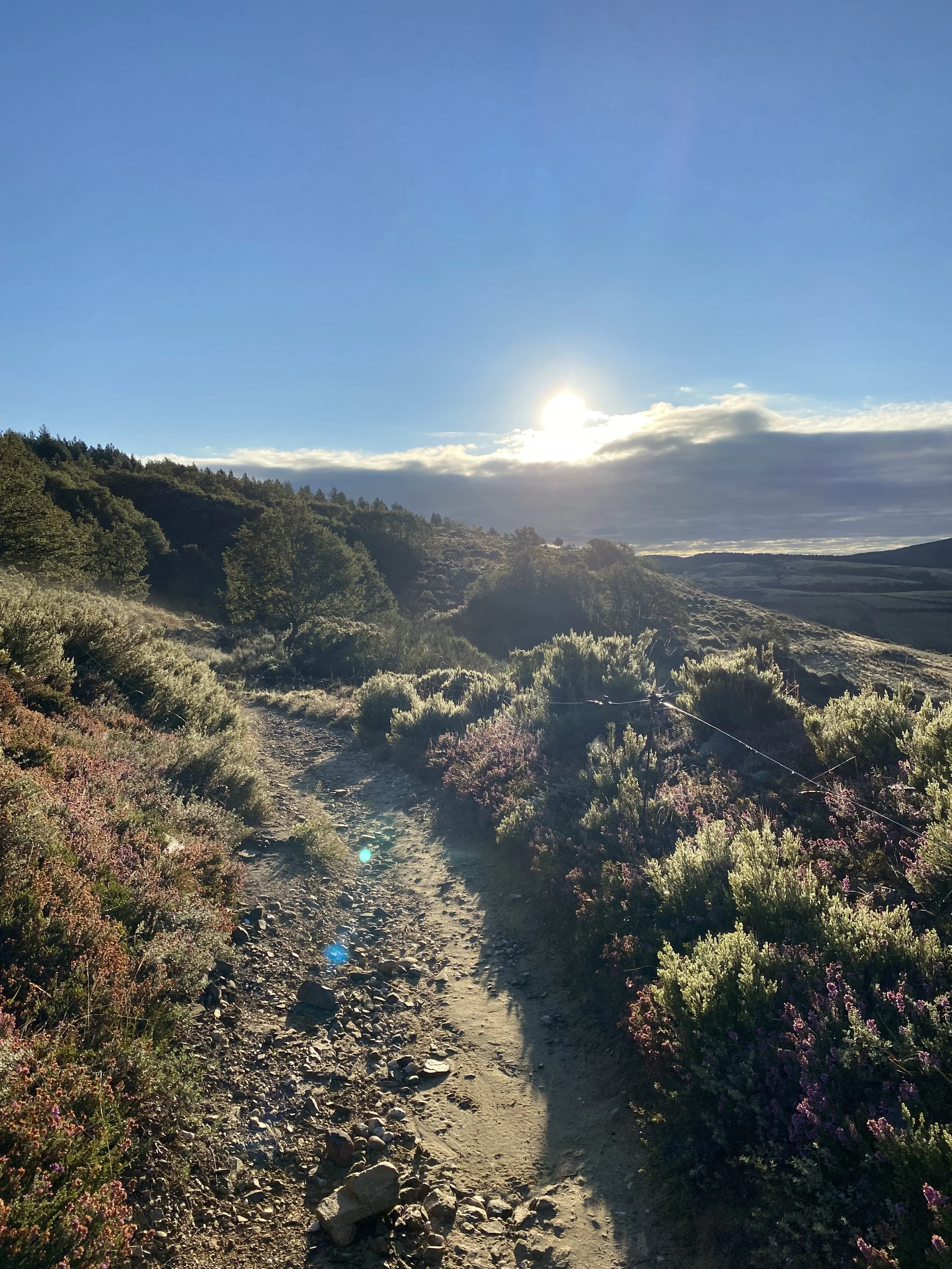 Sunrise after the Iron Cross on the Camino Frances