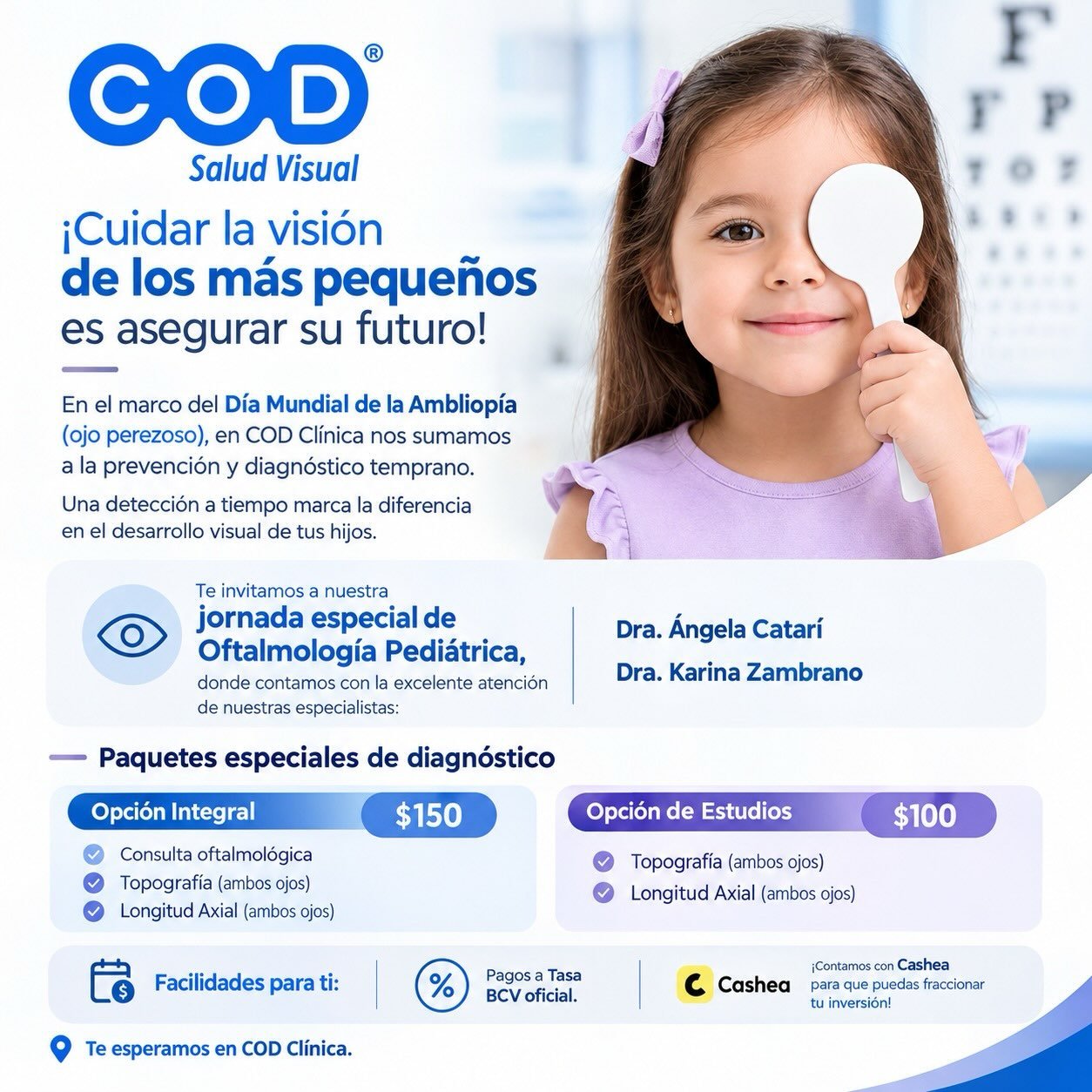 Detectar a tiempo hace la diferencia. Hoy nos sumamos a la jornada de prevenci&oacute;n y detecci&oacute;n temprana de la ambliop&iacute;a. &iexcl;Un diagn&oacute;stico a tiempo protege la visi&oacute;n del futuro. COD es Salud Visual.  Rif J50393518