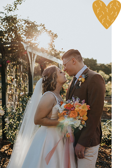 Bride and groom standing close together during a heartfelt and fun wedding ceremony