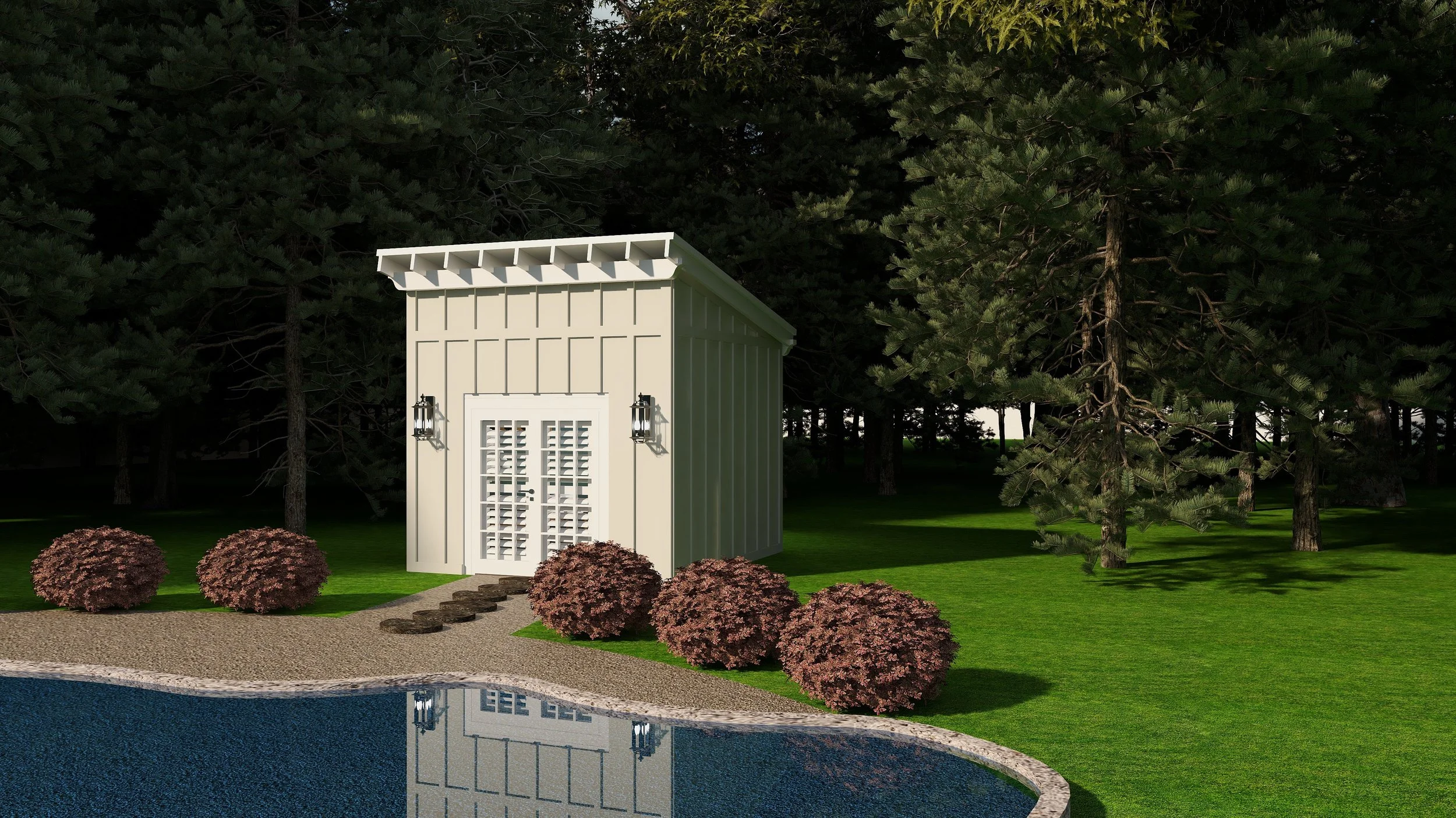 Poolside Cabana Renders - Dobson Interiors