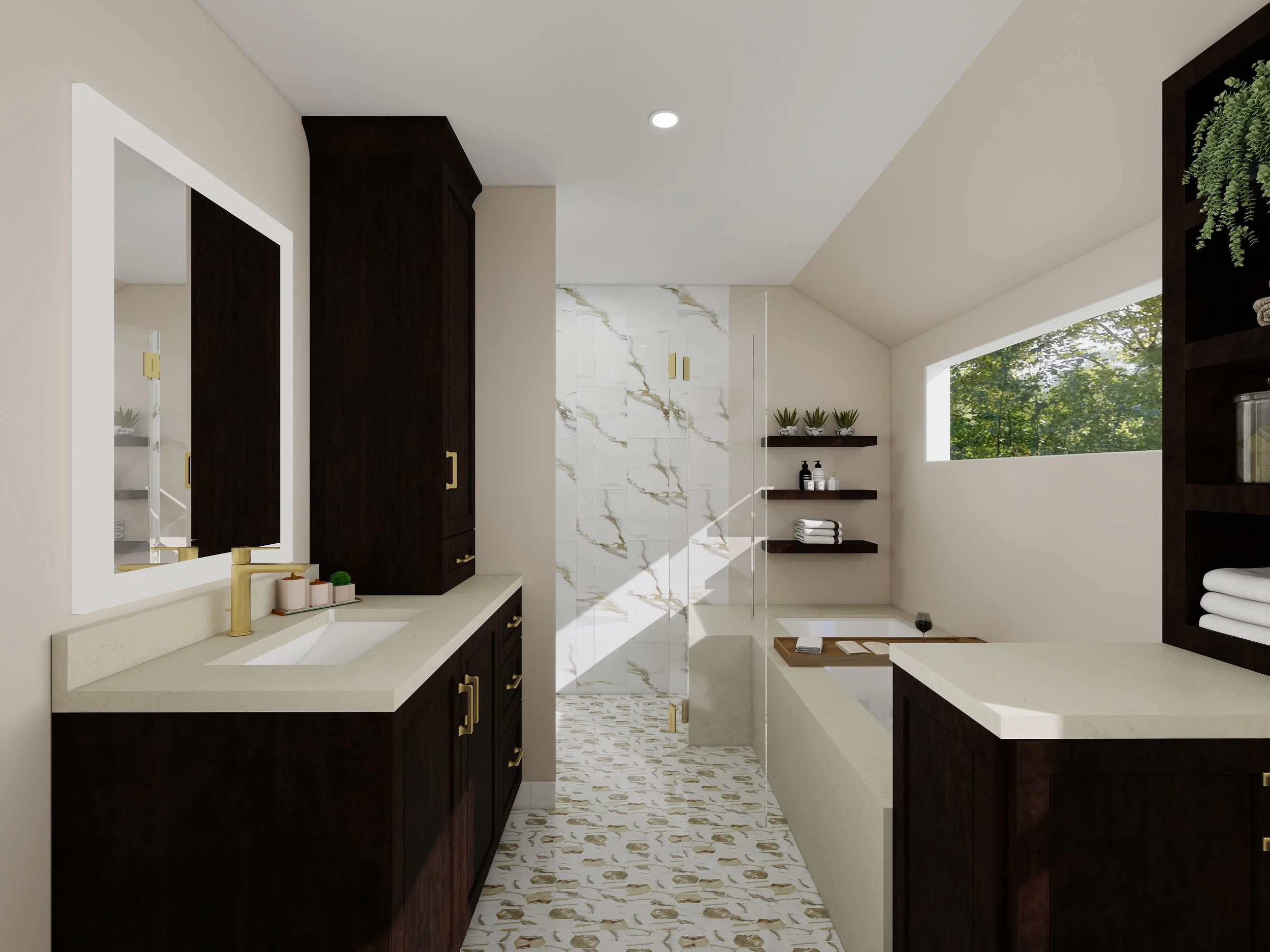 Primary Bathroom Renders - Trisha Davis Designs