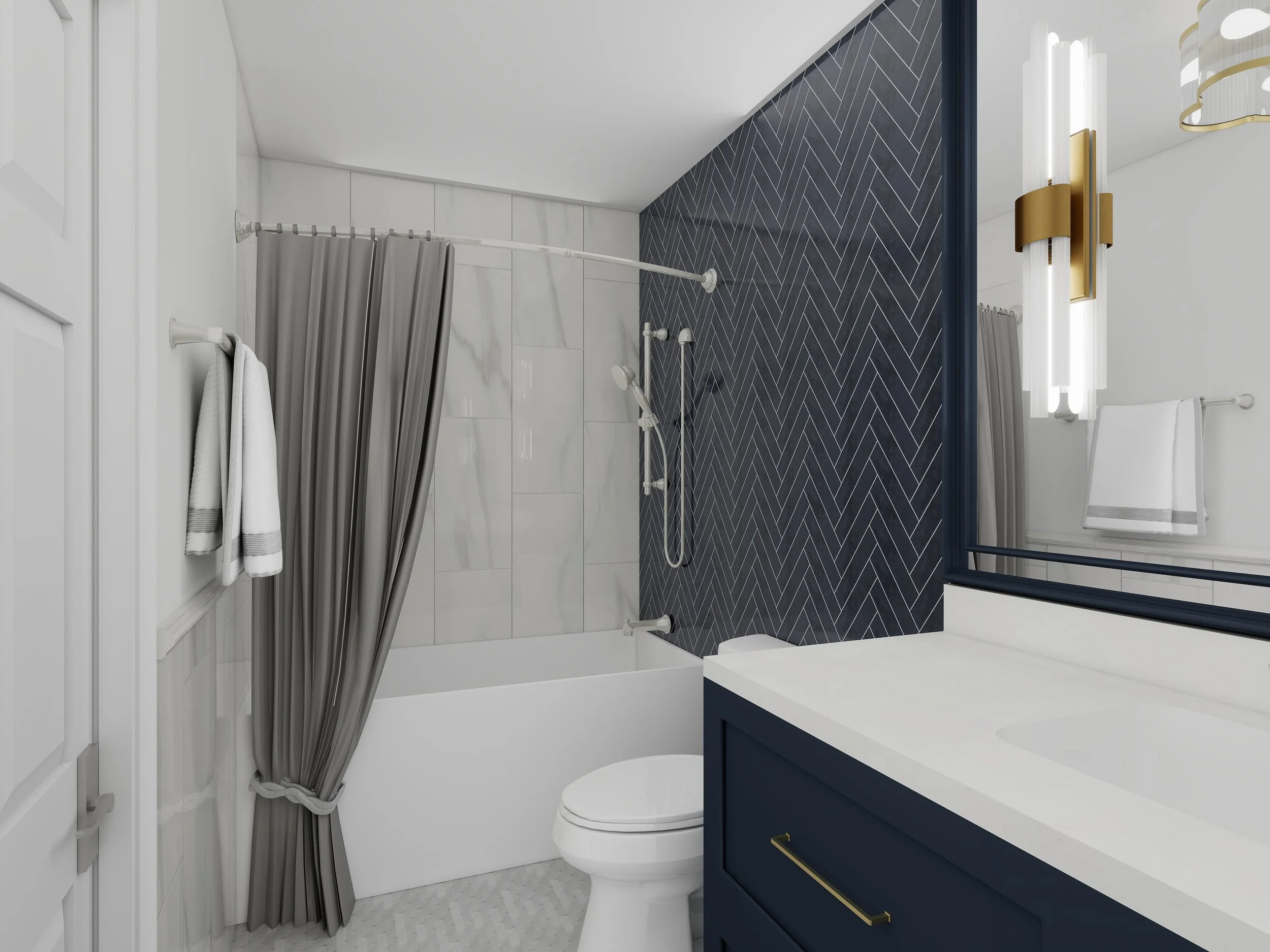 Hall Bathroom Renders - Trisha Davis Designs