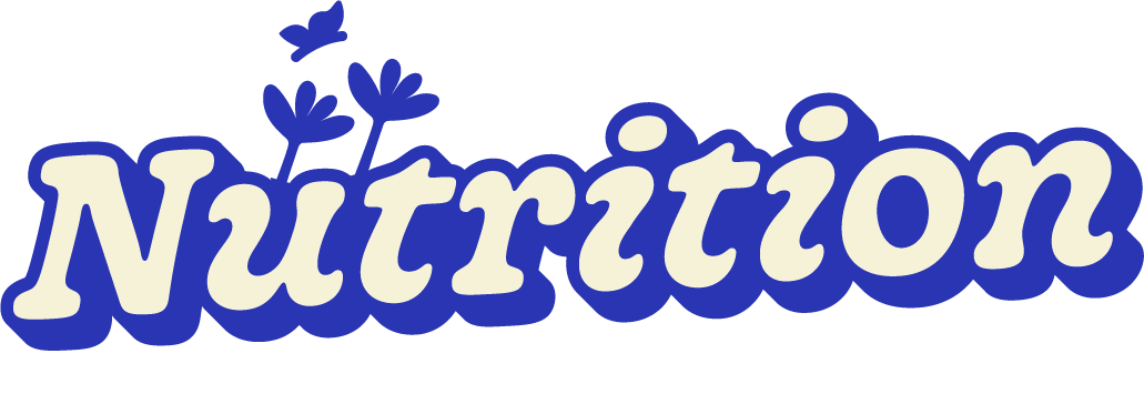 The word 'Nutritional' written in a playful font with a blue outline, accompanied by small decorative elements like leaves or sprouts above the text.