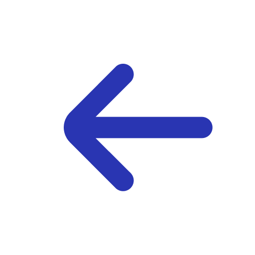 Blue left arrow pointing to the left on a black background.
