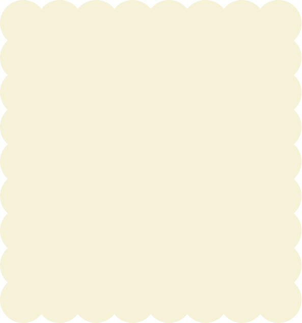 A blank, scalloped-edged, light cream-colored sticky note.
