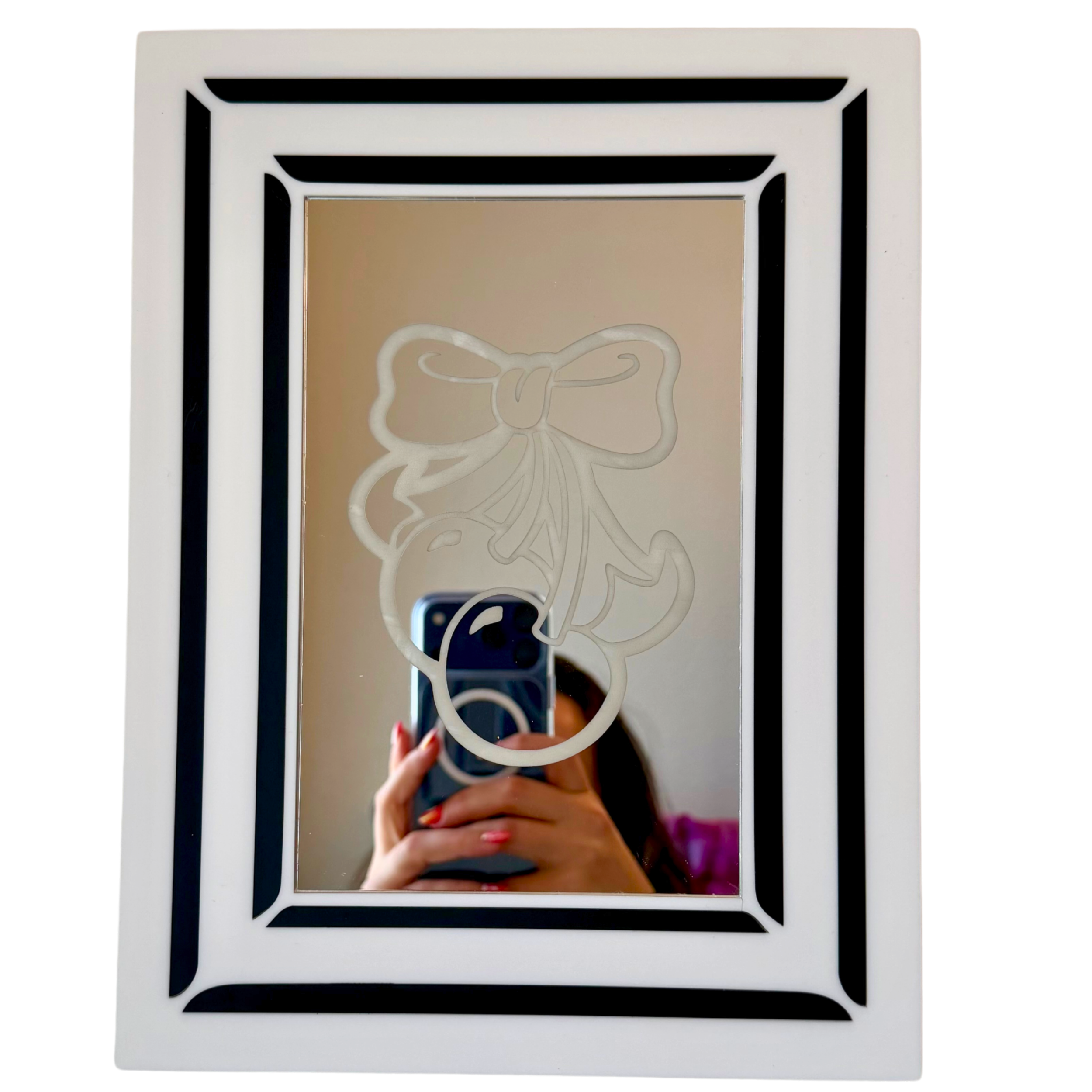 Cherry Bow Engraved Mirror (9 x 11.5 in)