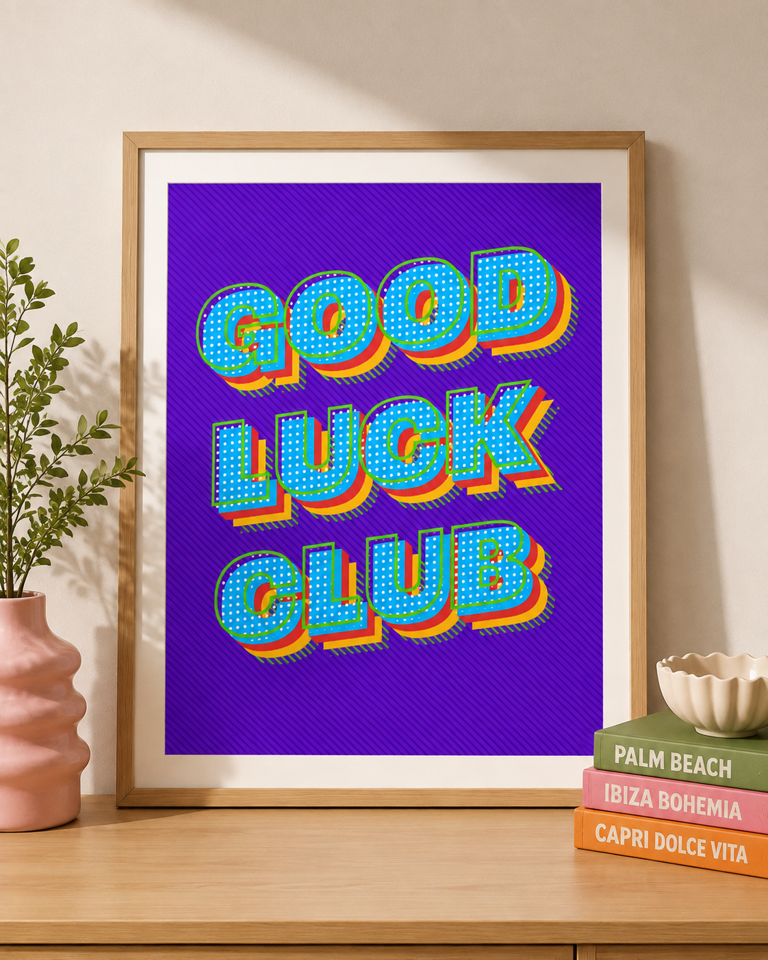Good Luck Club Pop Art Print, Giclee Paper, 8 x 10, 16 x 20