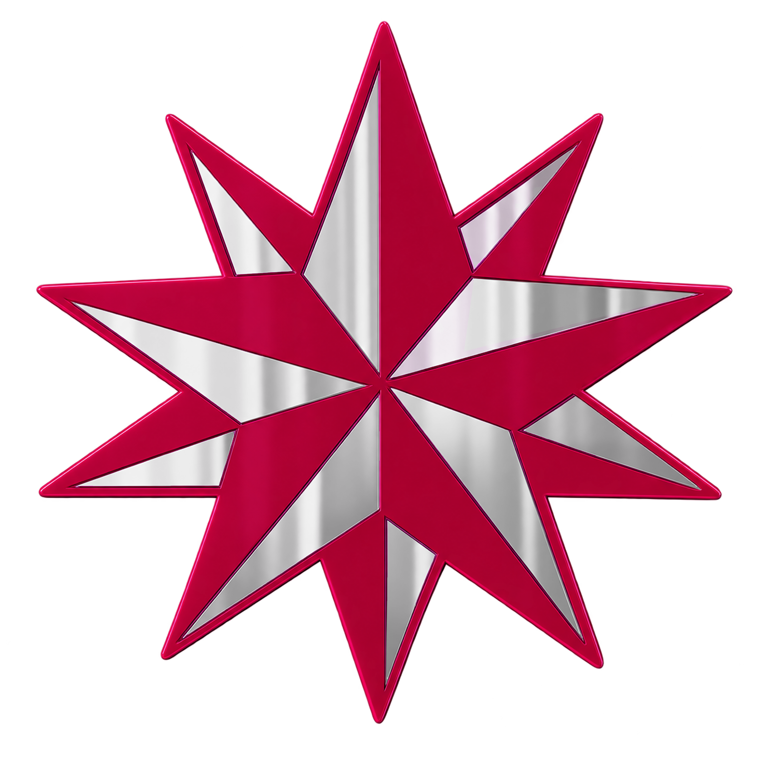 Pink Silver Trad Star Mirror (7.5 x 8 in)