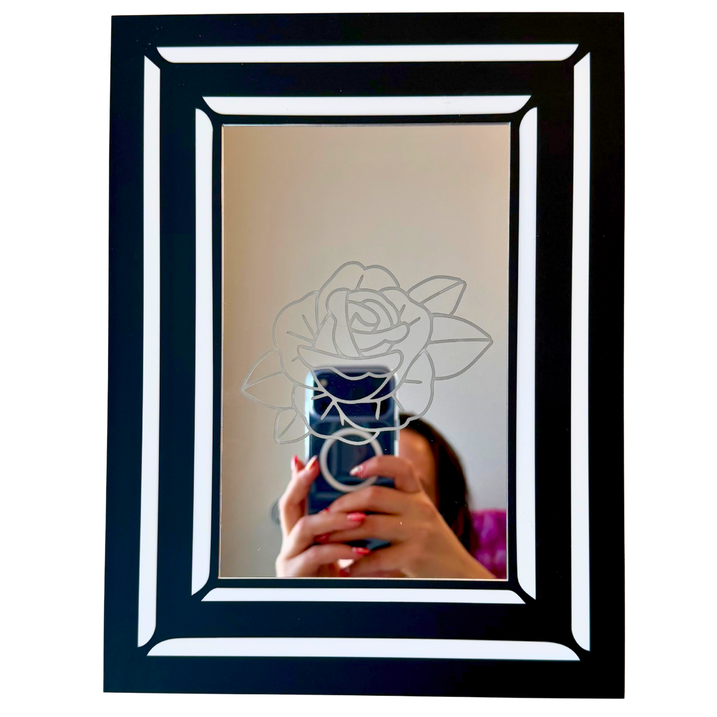 Rose Engraved Mirror (9 x 11.5 in)