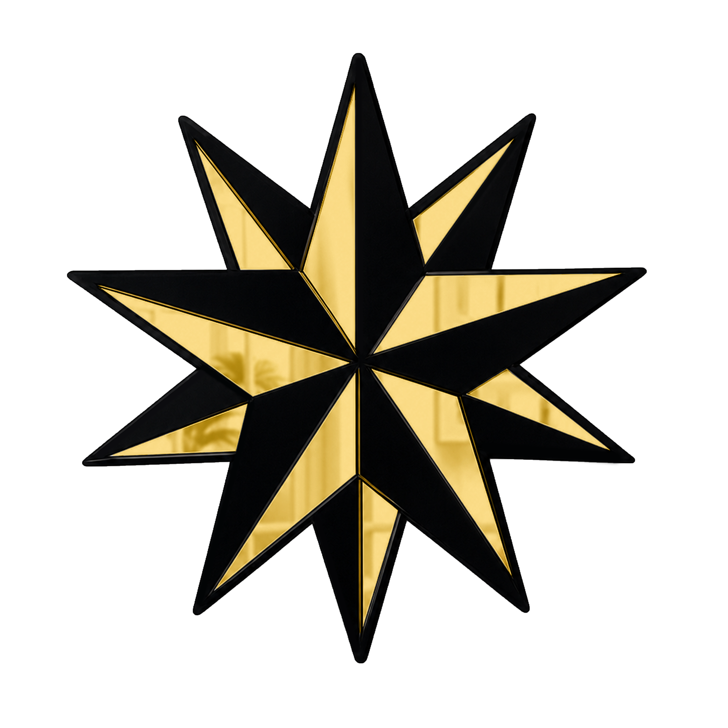 Black Gold Trad Star Mirror (7.5 x 8 in)