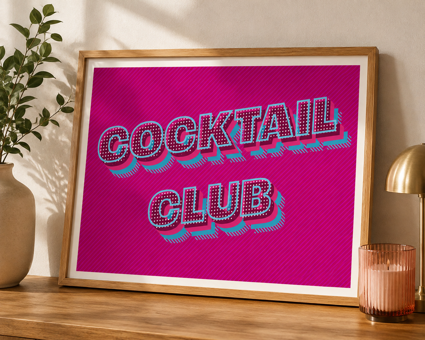 Cocktail Club Pop Art Print, Giclee Paper, 8 x 10, 16 x 20