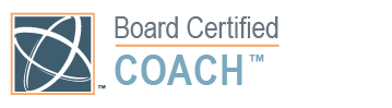 Board Certified Coach logo with a globe icon in an orange square