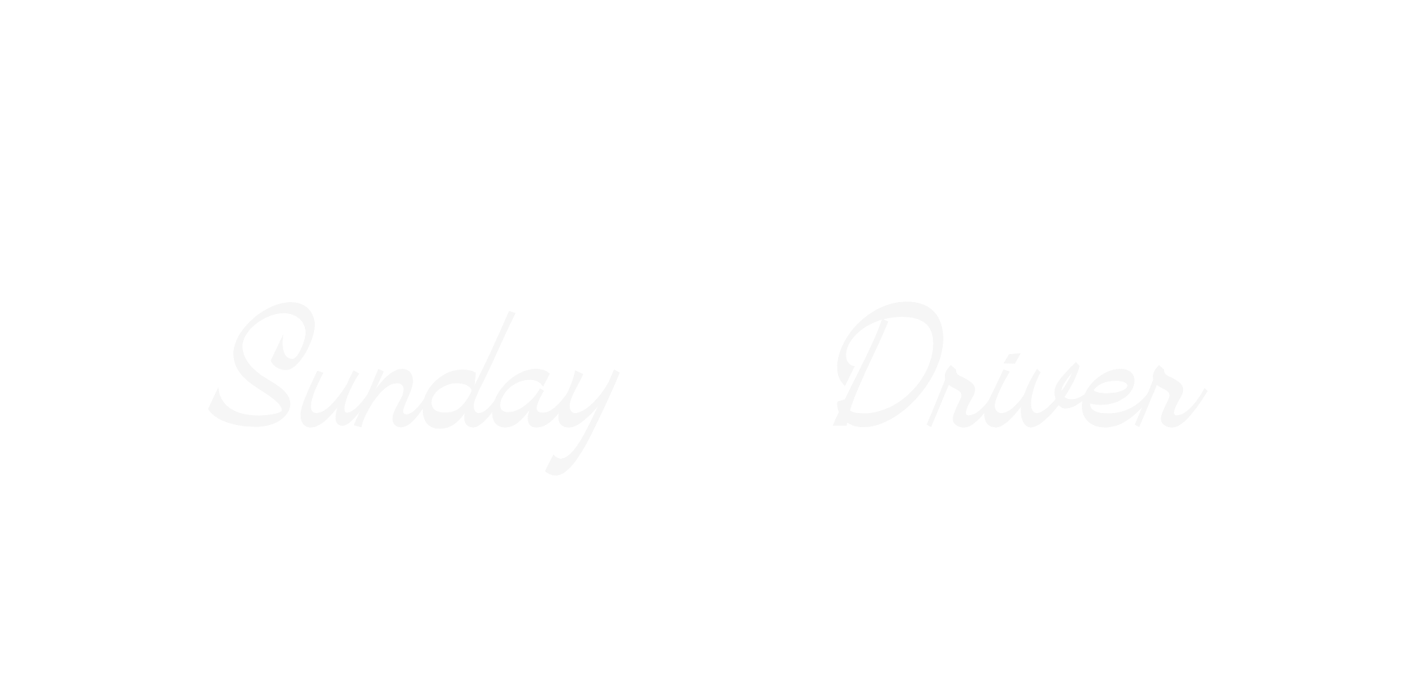 A black and white logo featuring a hummingbird with outstretched wings above the words 'Sunday Driver' in cursive script.