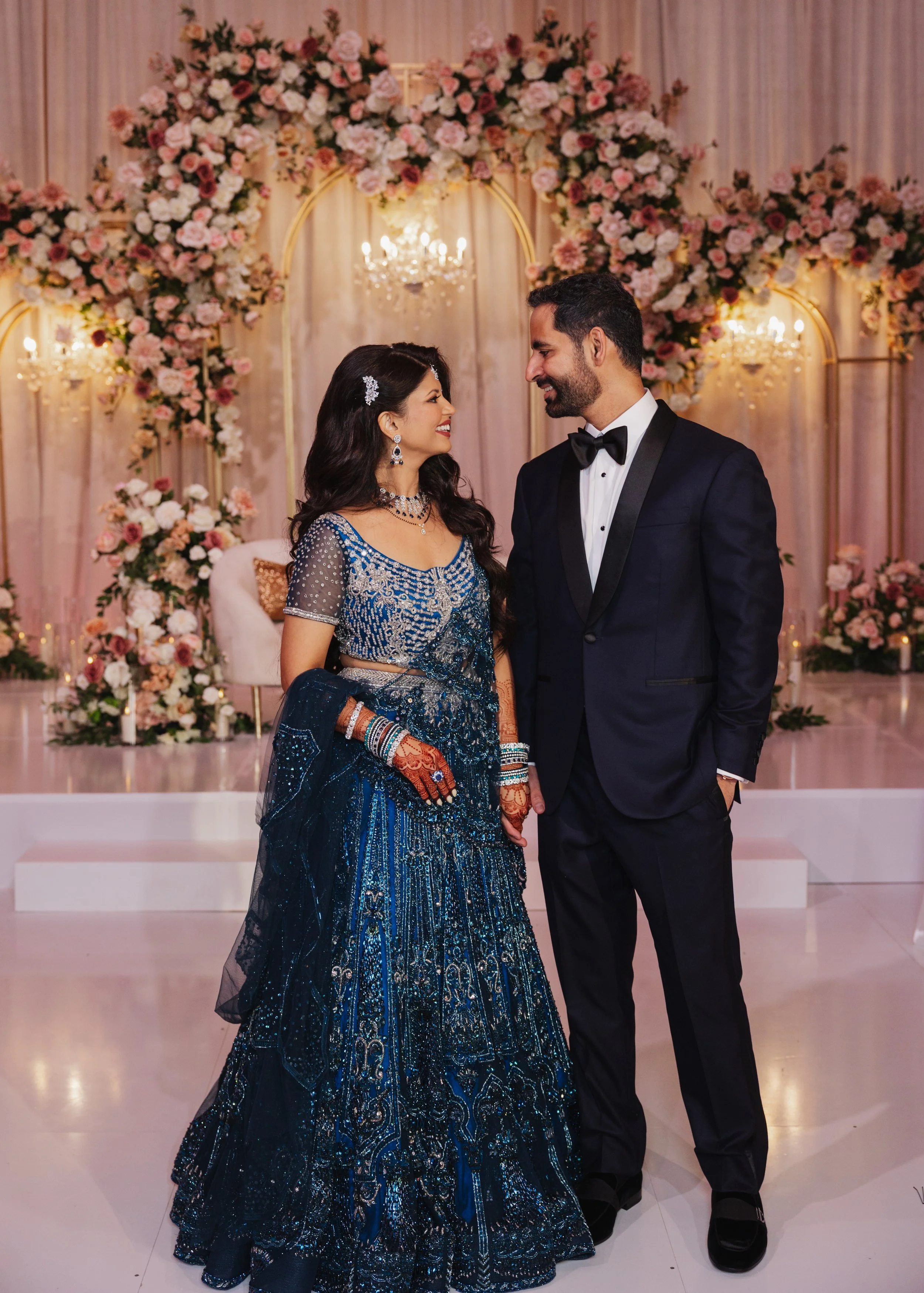  Bride and groom during wedding reception, South Asian wedding photographer in Los Angeles 