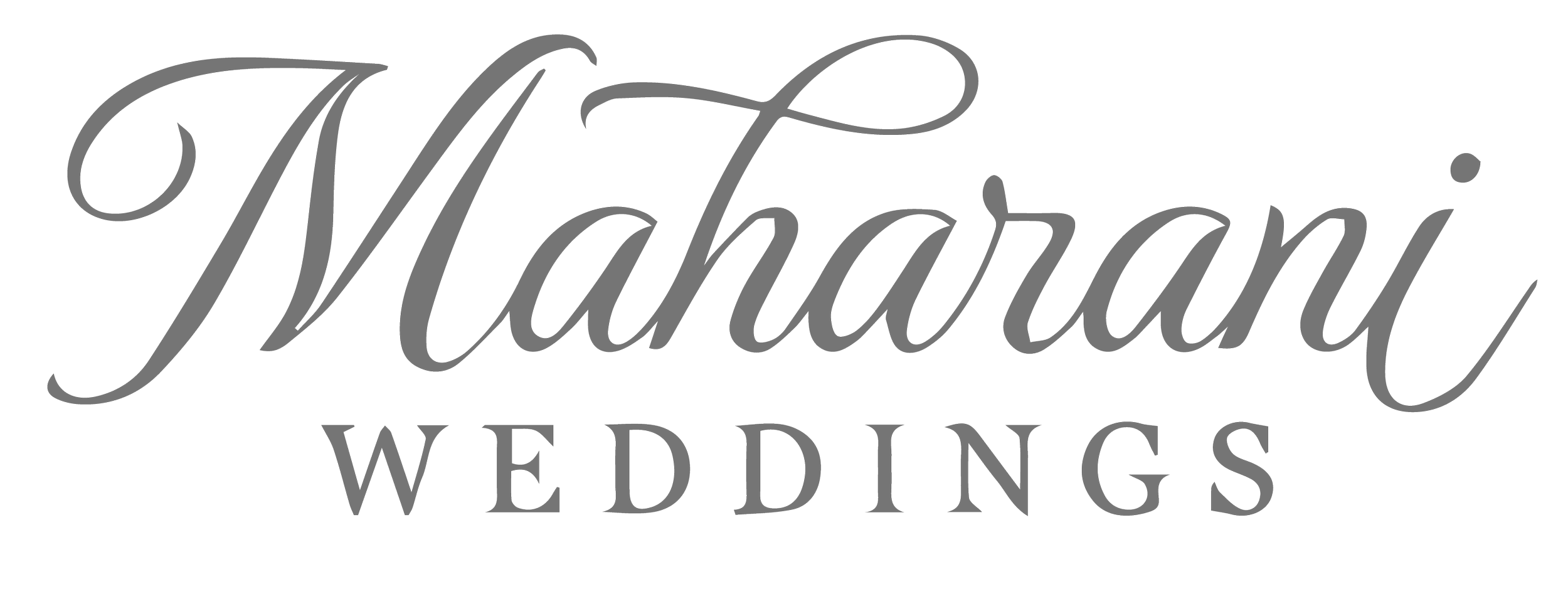 Elegant logo with the words 'Maharani Weddings' in cursive and serif fonts.