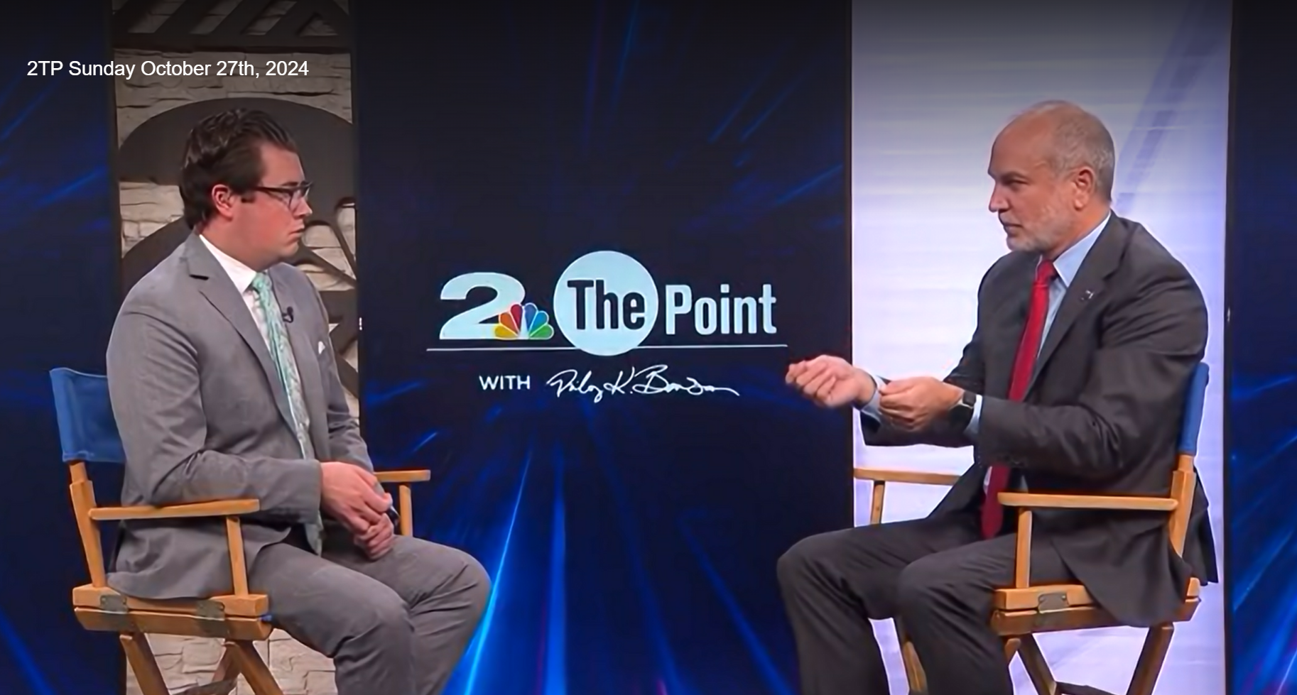 David Osborne interviewed on NBC's 20 The Point with host Hugh Brock.