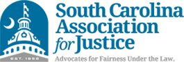 Logo of the South Carolina Association for Justice featuring a lighthouse