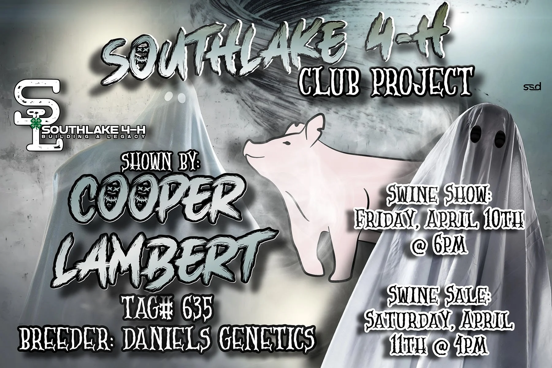 6x4-BUYERS CARD-SOUTHLAKE 4H CHAPTER PIG-COOPER LAMBER