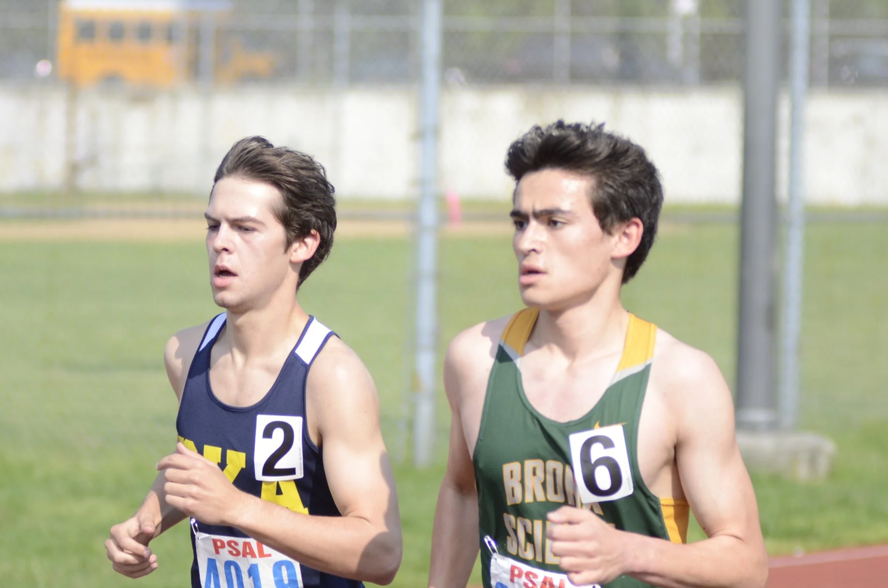 Max Jaffe racing for the Bronx High School of Science.