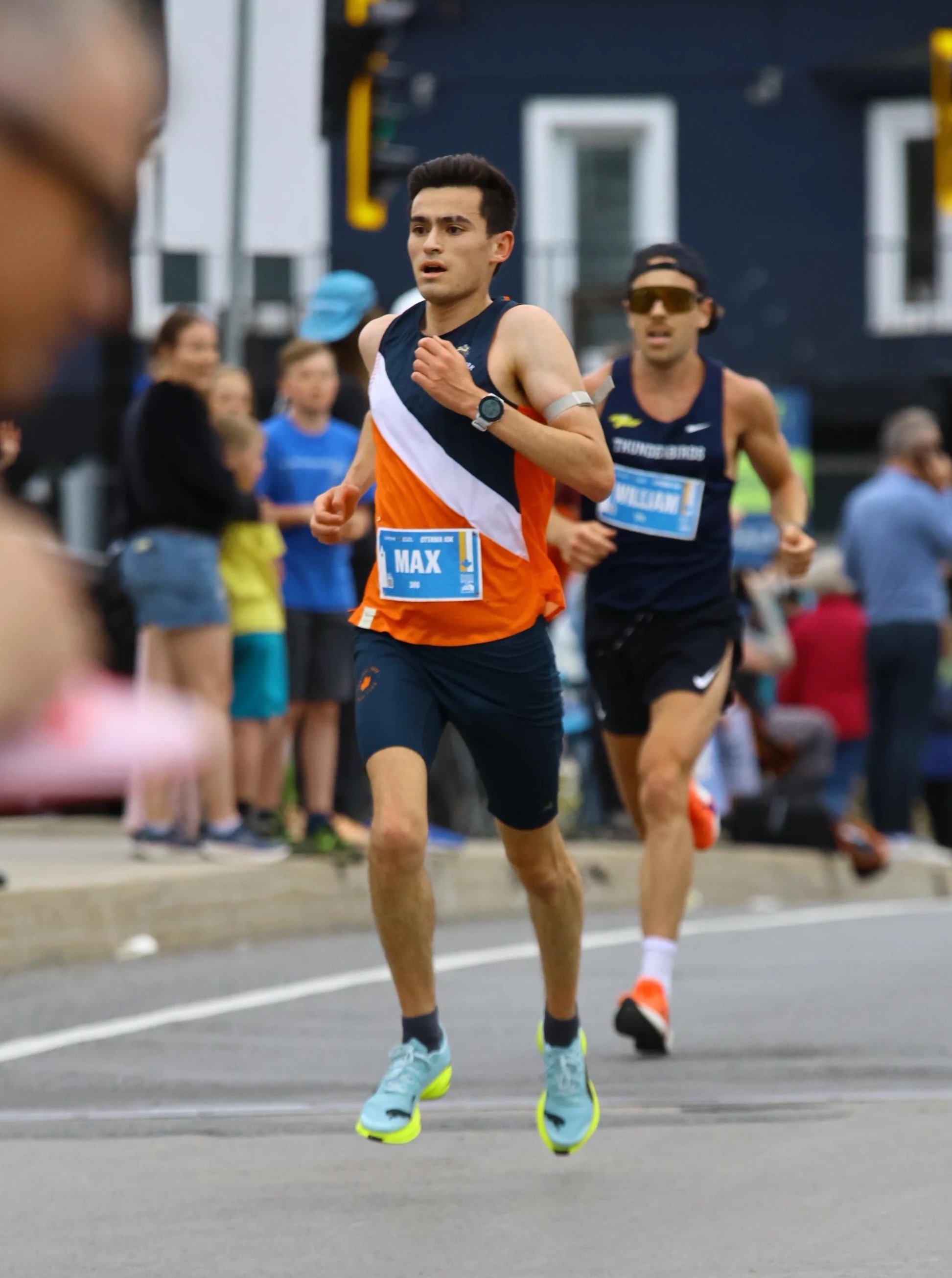 Max Jaffe racing for Central Park Track Club at the Canadian 10k Championships in Ottawa, Canada.