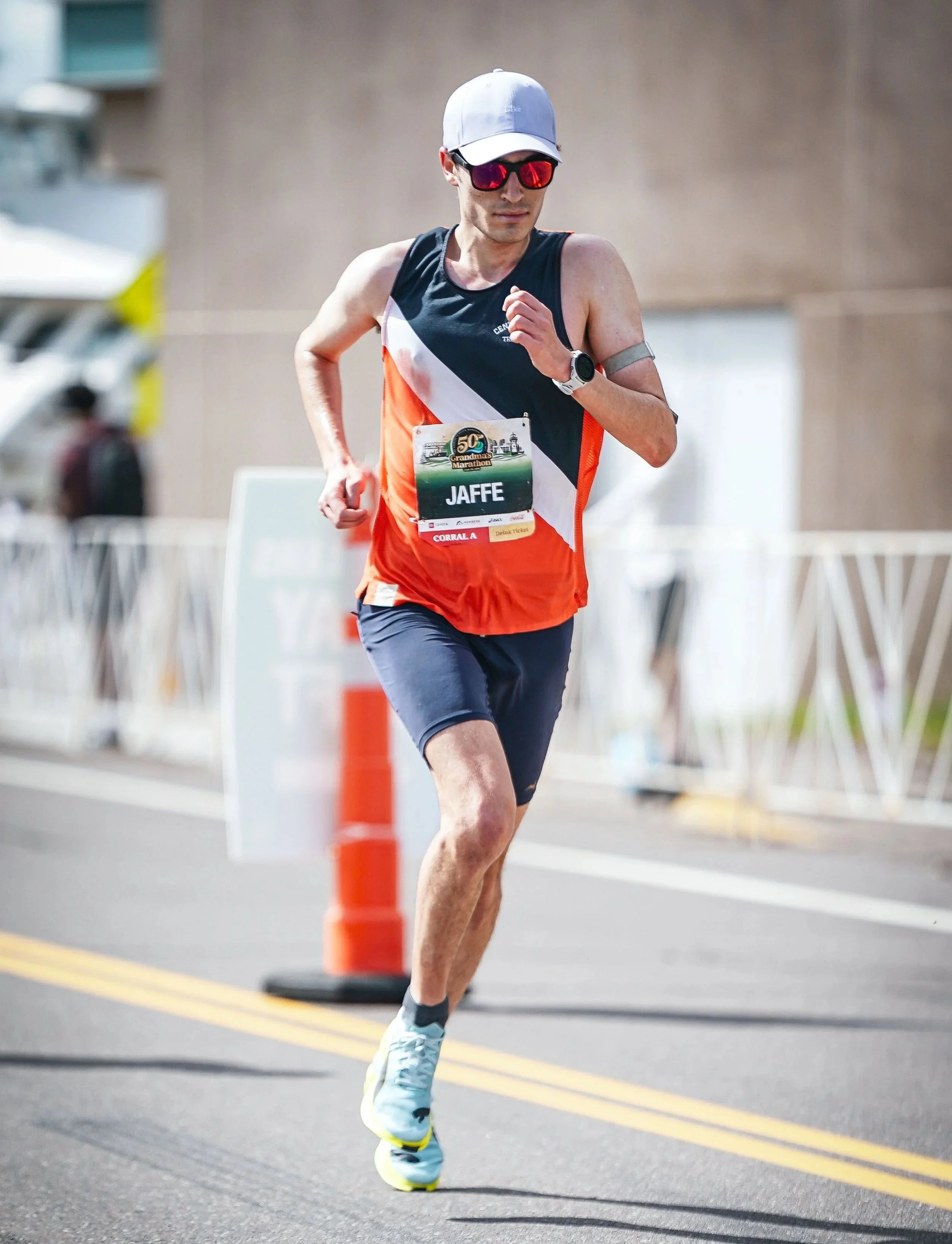 Max Jaffe running for Central Park Track Club at the Grandma's Marathon in Duluth, MN.