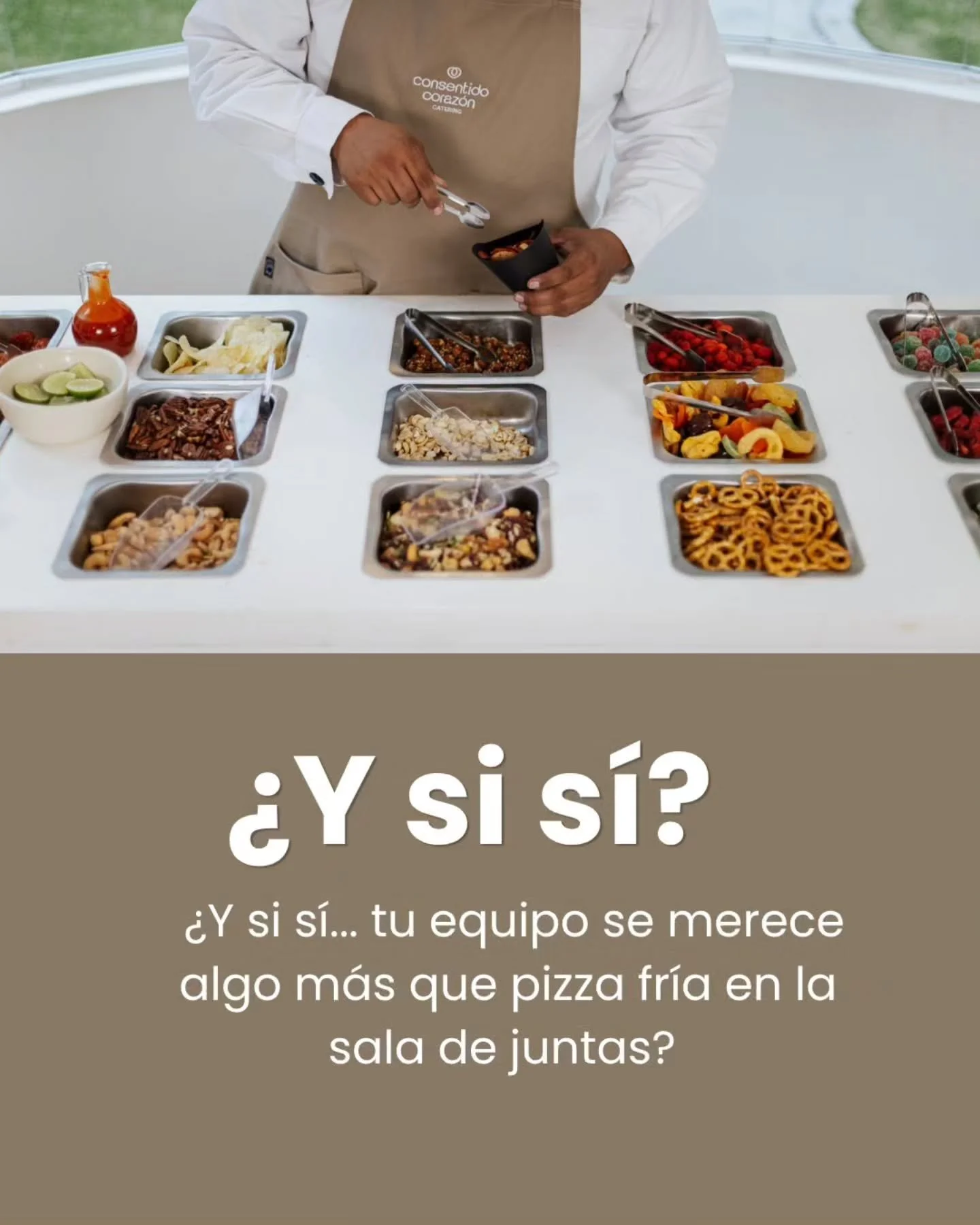 El pr&oacute;ximo partido se ve en la oficina... y no, no tiene que ser con comida chatarra. ⚽
Consiente a tu equipo con opciones que s&iacute; la arman: barra de snacks, lunch boxes individuales o comidas completas y saludables. Ricas, pr&aacute;cti