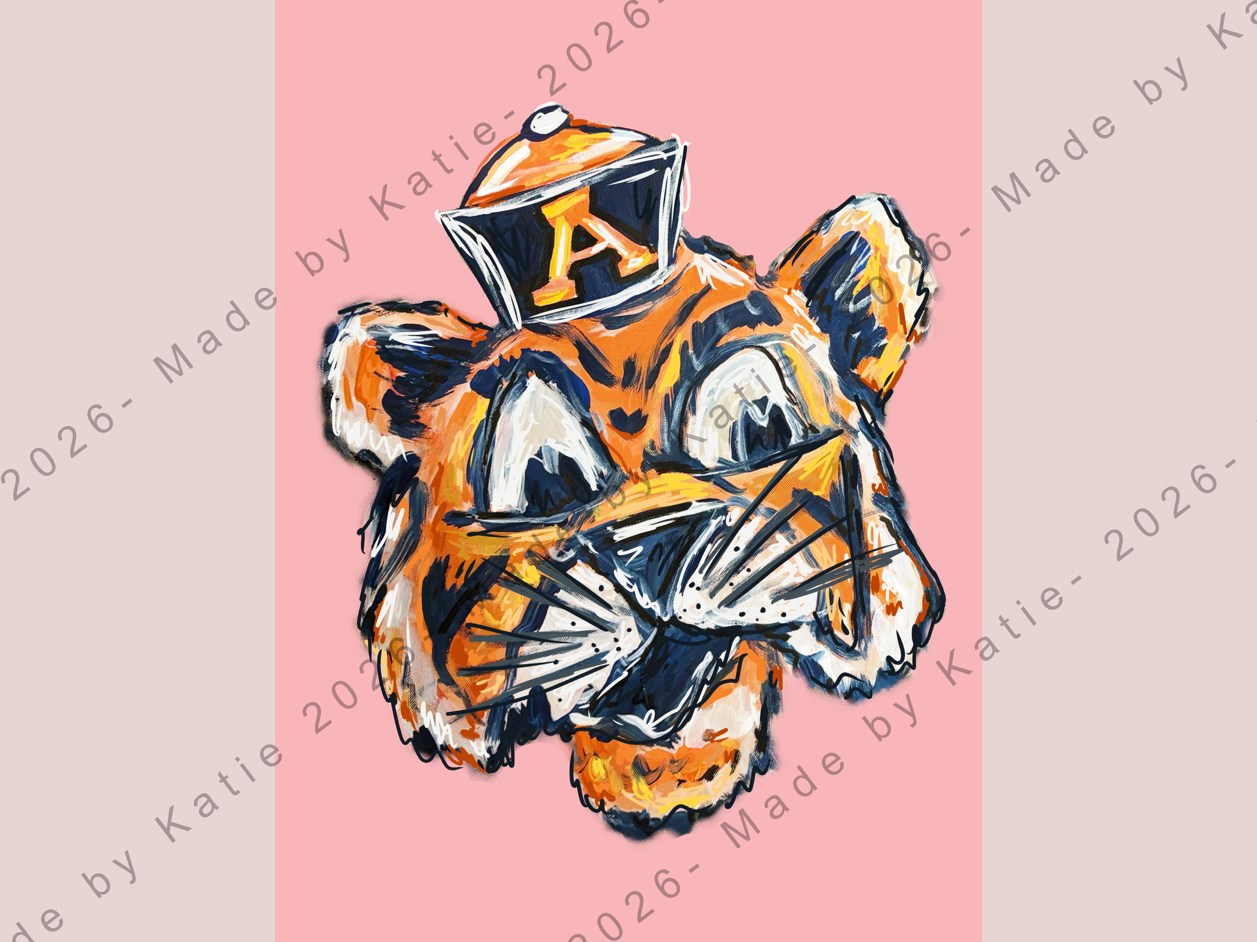 Pink Aubie Print - Auburn