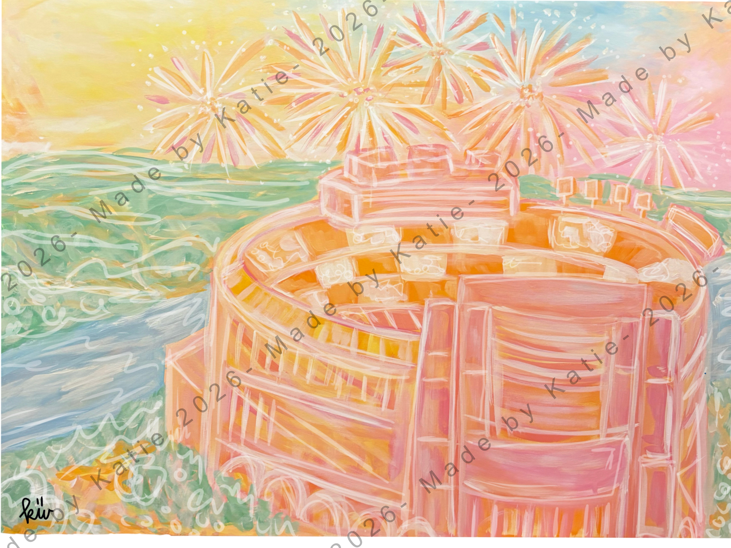 Neyland Stadium-  University of Tennessee Pastel Print