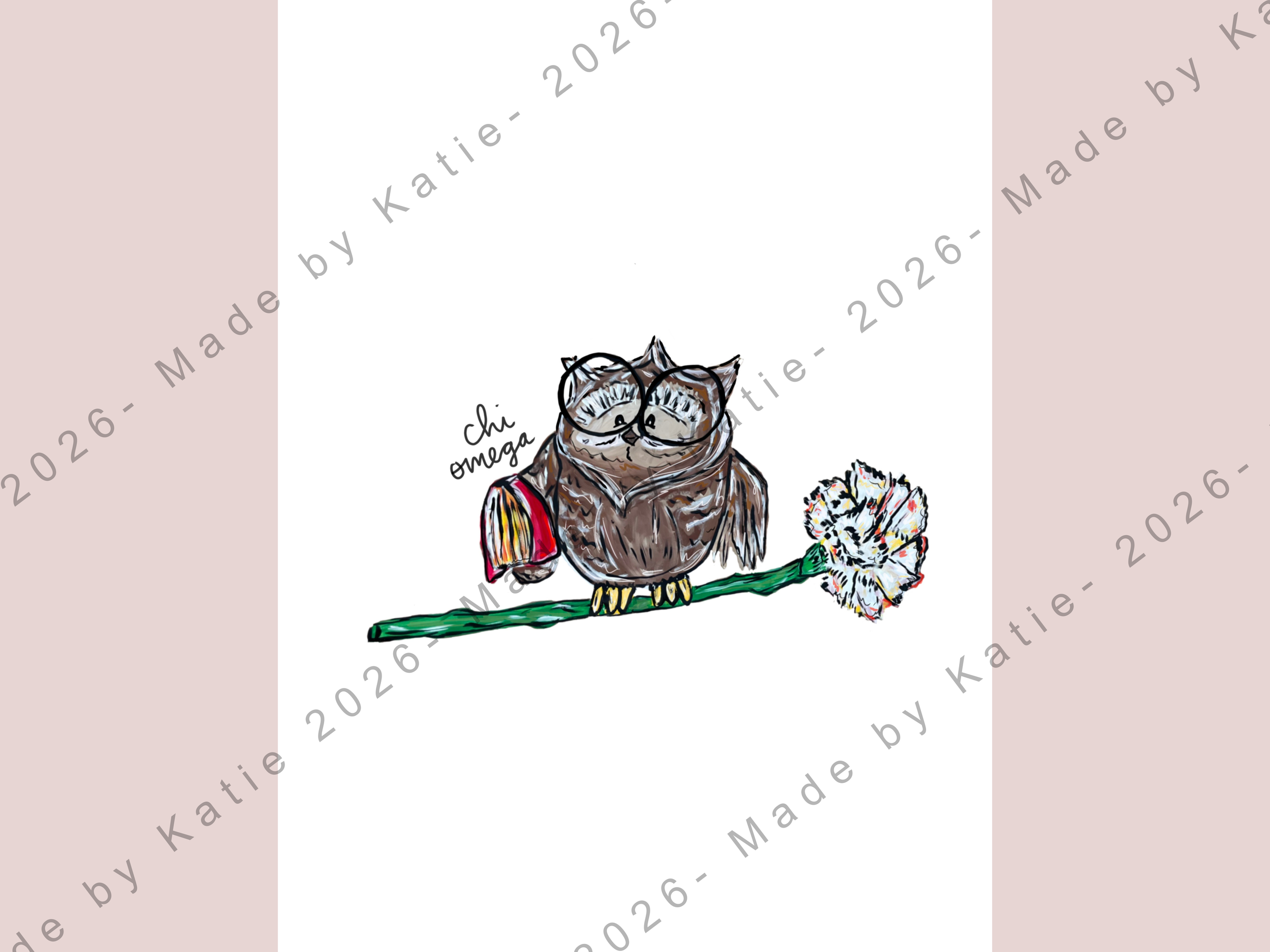 Chi O Owl Print