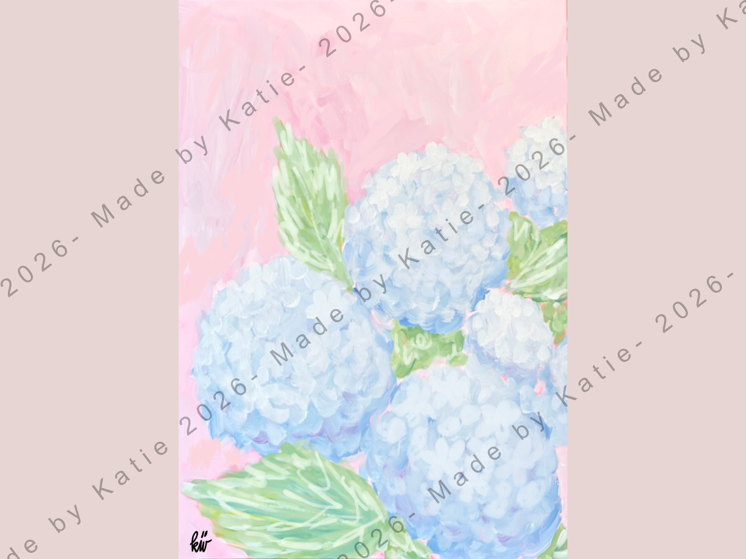 Pink Hydrangea Set Print
