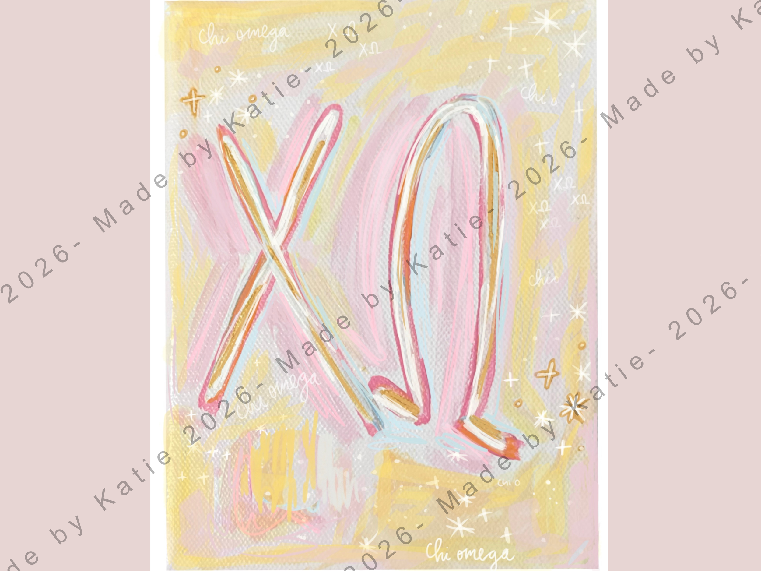 Pink and Yellow Chi O Print