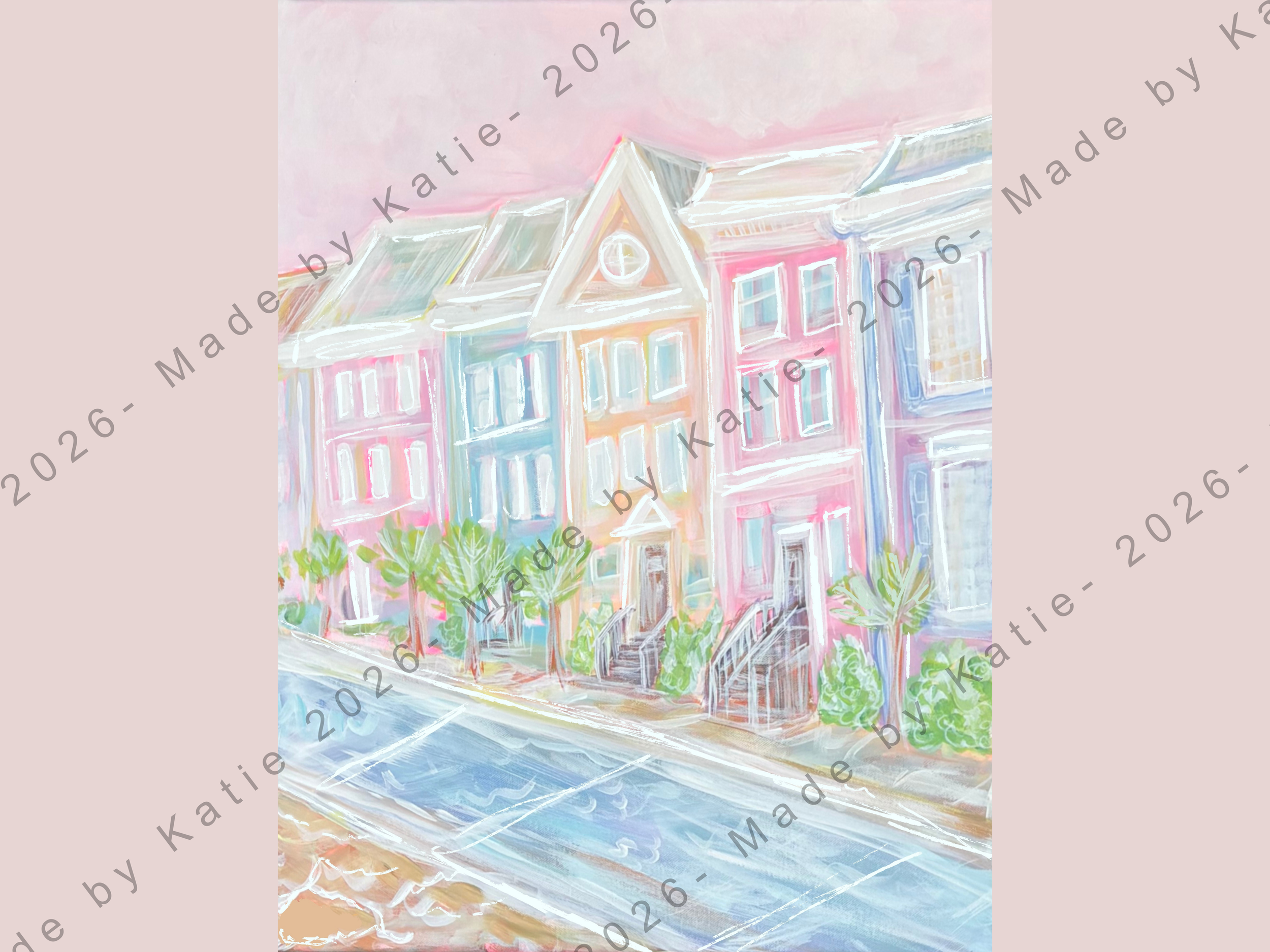 Charleston Rainbow Row Print