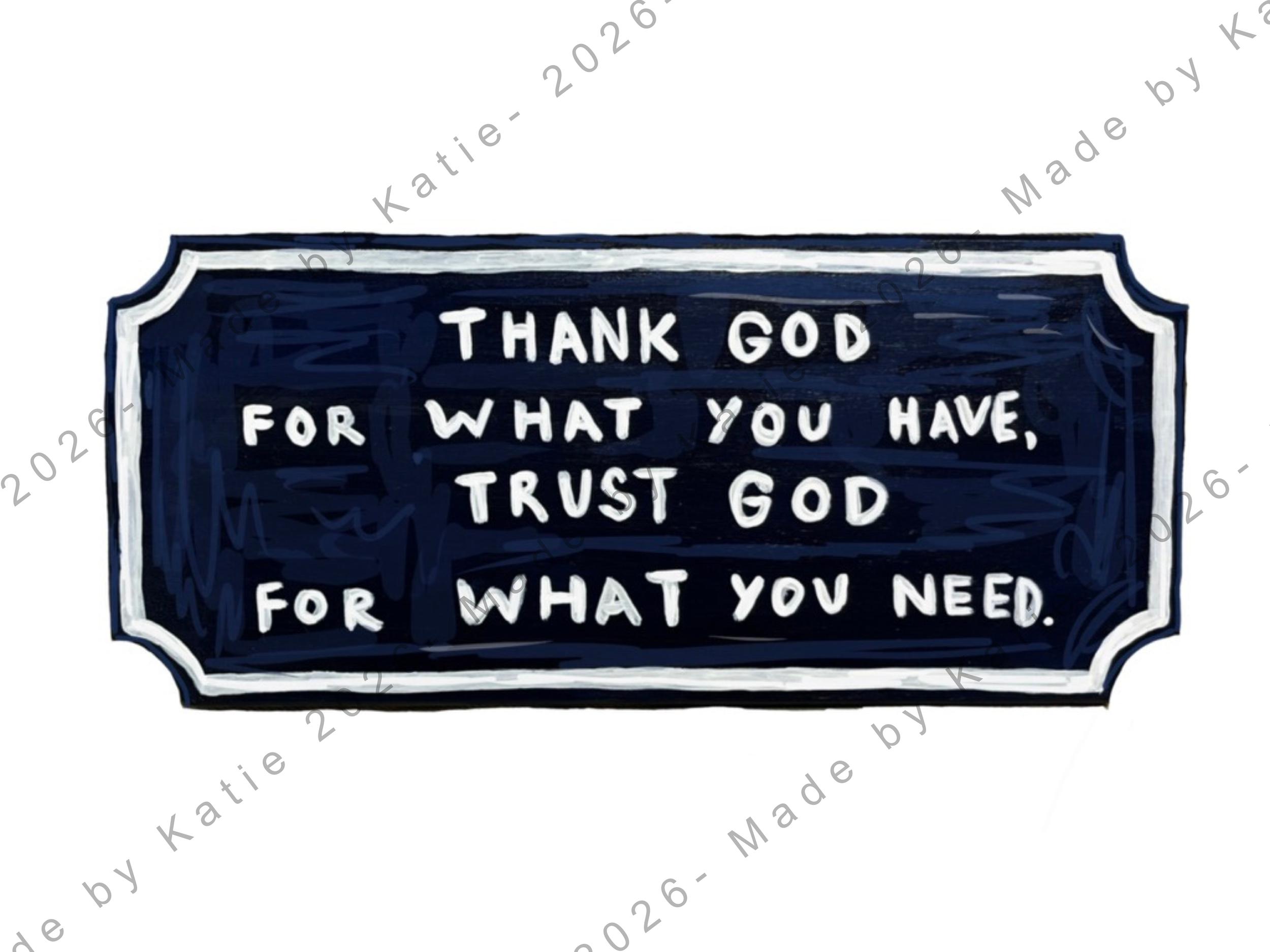Thank God, Trust God - Navy Print