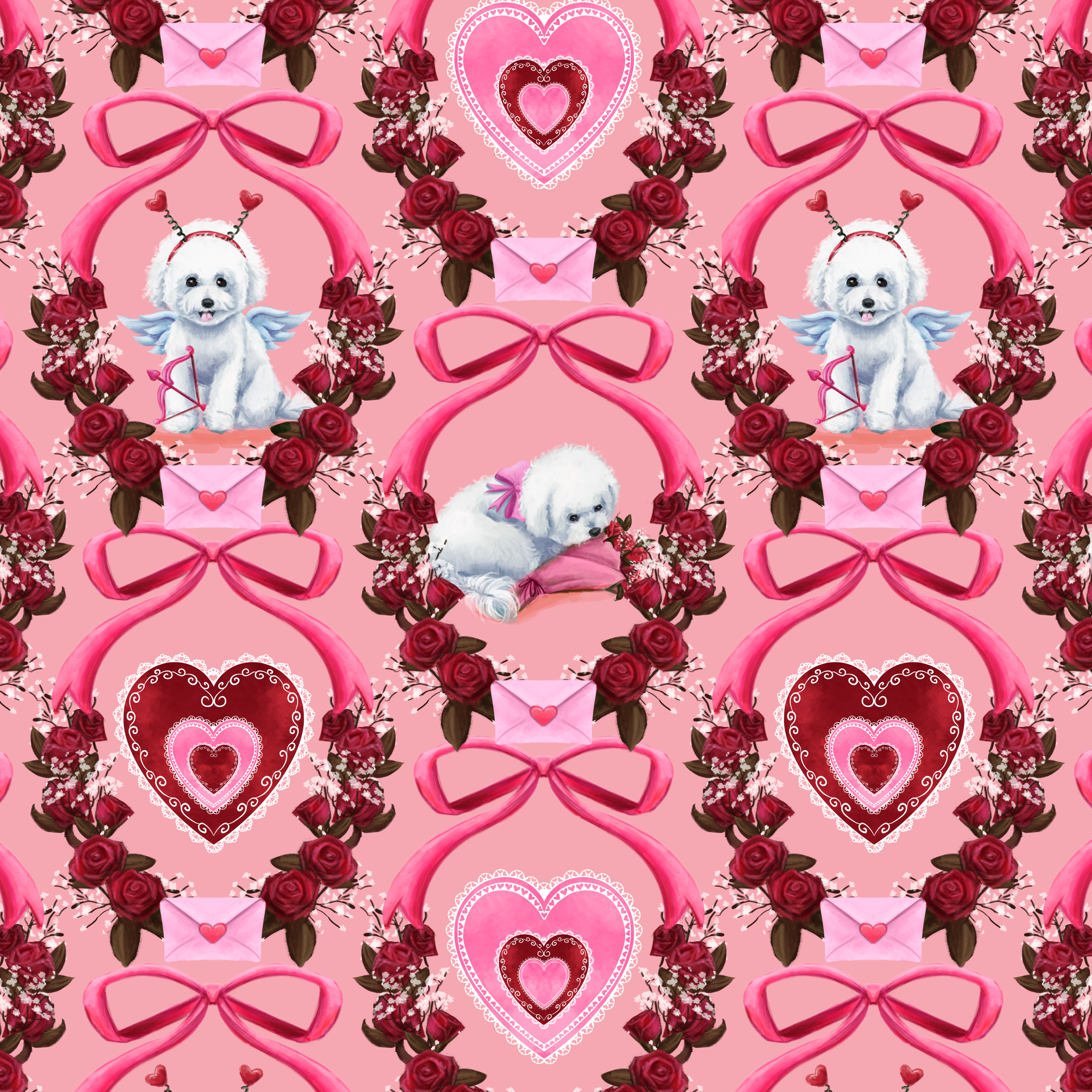 lovely bichon frise- flower dog.png