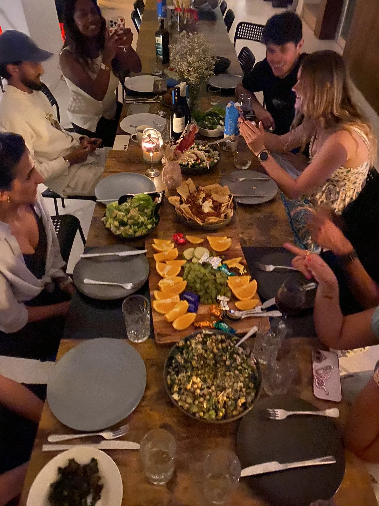 No really, I love doing a dinner party. This one is from my birthday this year where my friends and I all cooked in the kitchen. 