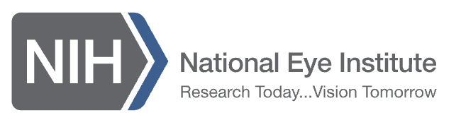 NIH National Eye Institute logo with tagline 'Research Today...Vision Tomorrow'.