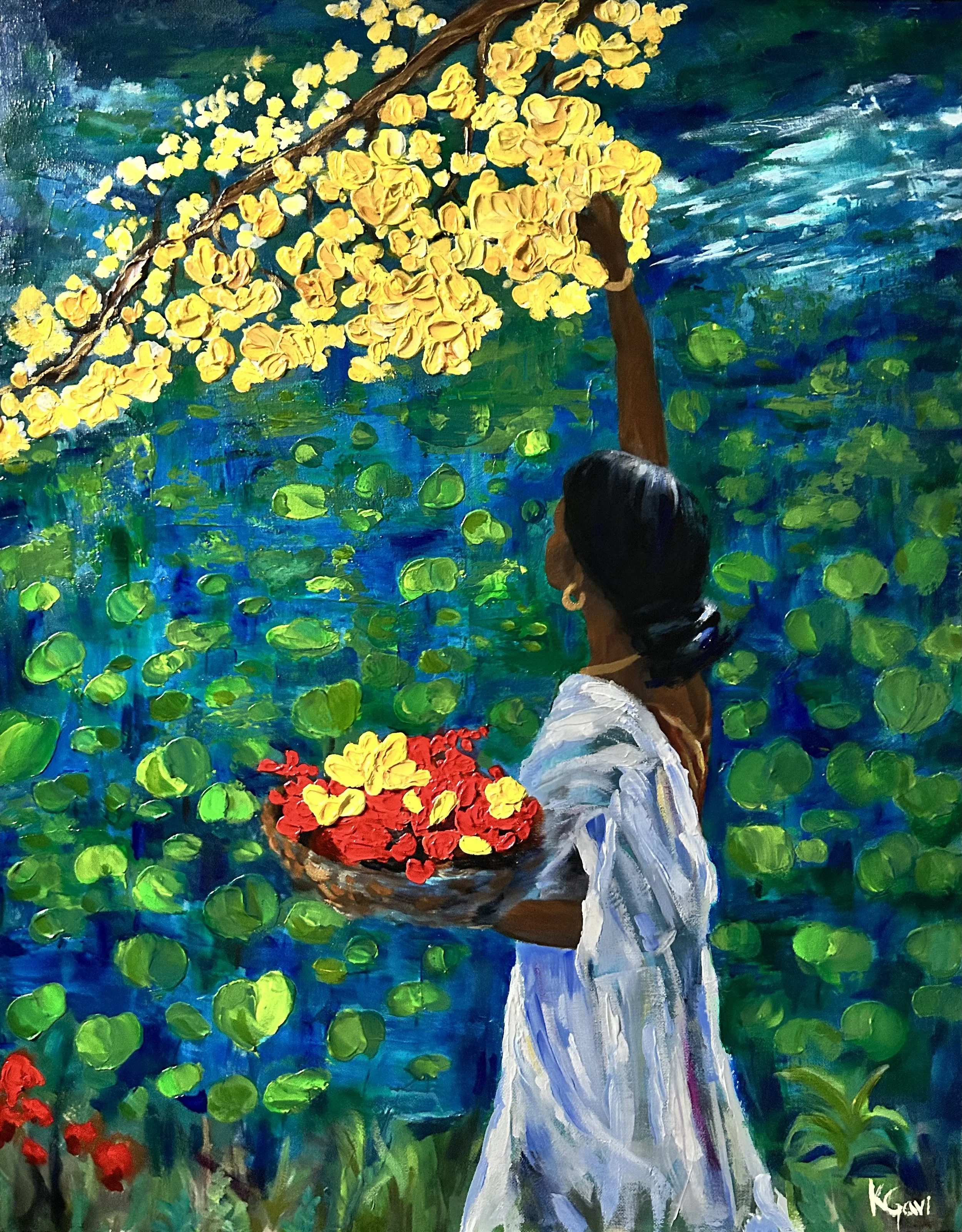indian woman painting