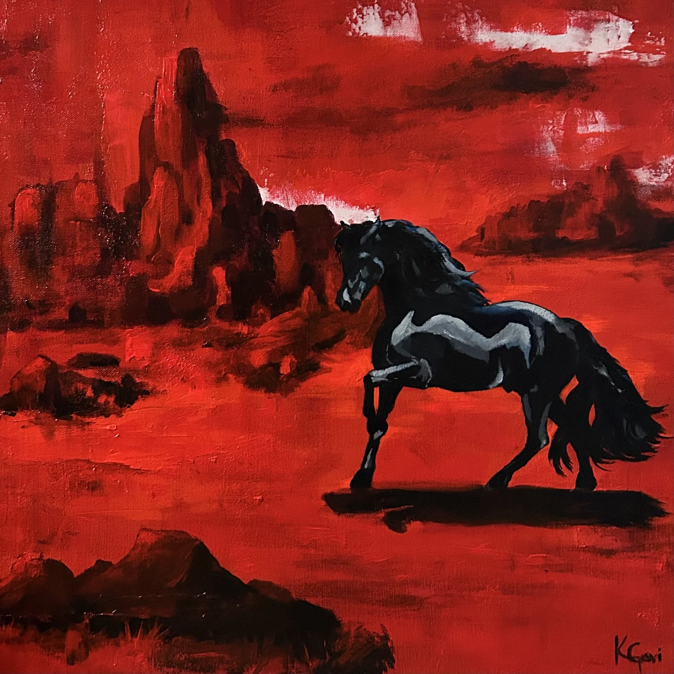 black horse red background western red dead redemption